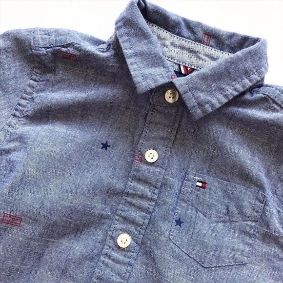 Tommy Hilfiger chambray star button down EUC 18m - Picture 2 of 4